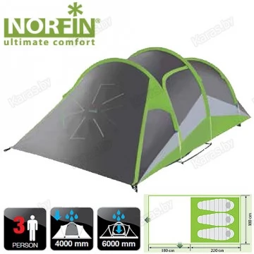 Трехместная палатка Norfin Salmon 3 Alu